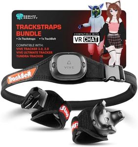 Rebuff Reality TrackStrap Vive Ready FBT Bundle for Vive Tracker 3.0 and Original Tracker - Includes 2X Foot Straps and 1x Belt - Popular in VRChat for Full Body Tracking and Mocap