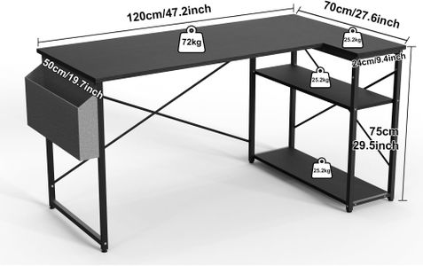 BEXEVUE L-Shaped Gaming Desk – Black Corner Computer Table