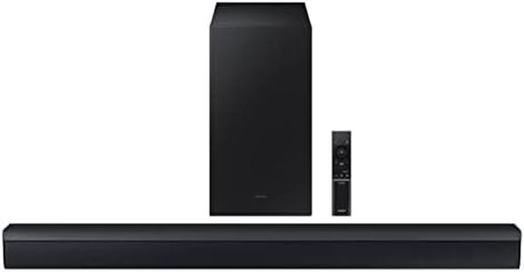 SAMSUNG HW-C450 2.1ch Soundbar w/DTS Virtual X, Subwoofer Included, Bass Boost, Adaptive Sound Lite, Game Mode, Bluetooth, Wireless Surround Sound Compatible (Newest Model),Black