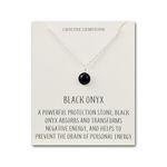 Philip Jones Black Onyx Necklace with Quote Card