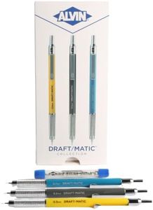 ALVIN DM357C Draft-Matic Mechanical Pencil, 3 Pack, Stainless Steel Drawing and Design Tools, Great for Drafting, Architecture, Engineering, and Art - Includes 0.3mm, 0.5mm, and 0.7mm