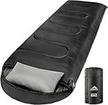 Sleeping Bag for Adults Mens Kids with Pillow, MEREZA Cold Weather XL Sleeping Bag with Compression Sack for All Season Camping Hiking Backpacking