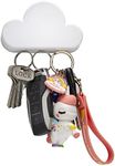 TWONE White Cloud Magnetic Wall Key Holder - Easy to Mount - Powerful Magnets Keep Keychains and Loose Keys Securely in Place