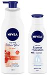 NIVEA Body Lotion, Extra Whitening Cell Repair SPF 15, For All Skin Types, 400ml And NIVEA Body Lotion, Express Hydration, For Normal Skin, 200ml