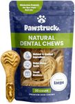 Pawstruck Natural Dental Chews for Medium Large Dogs & Puppies - Vet Recommended Brush Stick Treats Made in USA Breath Freshener to Improve Oral Hygiene & Clean Teeth - 30 Count - Packaging May Vary
