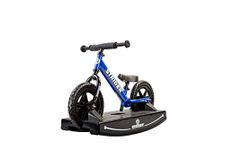 Strider 12” Sport Bike (Blue) + Rocking Base - Helps Teach Baby How to Ride a Balance Bicycle - for Kids 0 to 4 Years - Easy Assembly & Adjustments