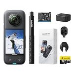 Insta360 X3 Ultimate Kit - Waterproof 360 Action Camera with 1/2" 48MP Sensors, 5.7K 360 Active HDR Video, 72MP 360 Photo, 4K Single-Lens, 60fps Me Mode, Stabilization, 2.29" Touchscreen, AI Editing