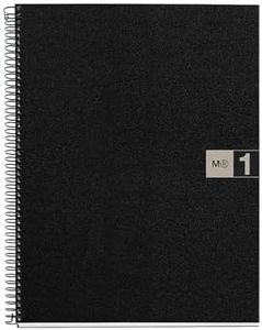 Miquelrius Single Subject Spiral Notebook, Graph/Quad Pages, Grey, 80 Sheets (8.5" x 11") (49425)