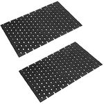 Fovlaurs Bambo Bath Mat Bathroom Rugs Floor Wood Shower Bathtub Waterproof Non Slip Black Accessories 16x24 Inch Easy to Clean, 2 pcs