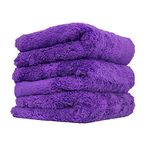 Chemical Guys MIC34803 Happy Ending Ultra Plush Edgeless Microfiber Towel, Purple, 16" x 16", Pack of 3