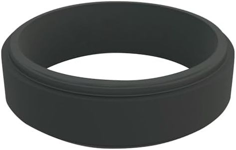 QALO Silicone Ring for Men & Women, Grey (Size 13) - Narrow Polished Step Edge - Male & Female Wedding Bands - Unisex Silicone Rings - Rubber Engagement Rings for Him & Her - 6.5mm x 2mm