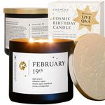 February 19th Birthdate Personalized Astrology Candle with Live Q&A | Reading for Your Birthday | Handmade Pisces Candles | Unique Birthday Gifts for Her and Him