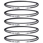 Wunionup Black Genuine Leather Cord Necklace - 2.0 mm Rope Chain Necklace (5pcs/Pack) Best for DIY Jewelry Making, Leather, not known