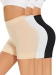 SIMIYA 3 Pack Anti Chafing Slip Shorts for Women Under Dress, High Waisted Seamless Underwear Boyshort Smooth Short Summer