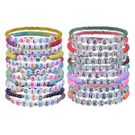 24 pcs Concert Tour-Inspired Friendship Bracelets - Set of 21 Polymer Clay and Bead Bracelets Glow in the Dark with 3 x "13" Temporary Stickers