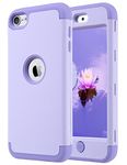 ULAK iPod Touch 7th Generation Case, iPod Touch 5 Case,Heavy Duty High Impact Shockproof Protective Case Soft Silicone & Hard PC Cover Apple iPod Touch 5/6/7th Generation,Purple