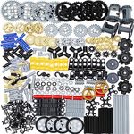 Habow 270pcs Technic-Parts Gears-Axle-Pin-Connector Compatible with Lego-Technic, Wheels Link Chain Gear Rack Steering Wheel Technic Bush Hook Tow Ball String Reel Differential. MOC Building-Blocks.