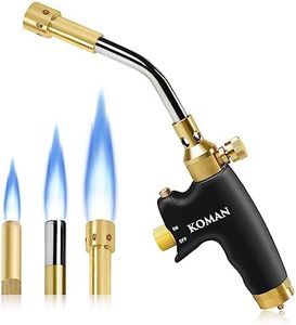 KOMAN Propane Torch Head Kit with 3 Nozzles, High Intensity Trigger Start MAPP Gas Torch with Self Ignition, Soldering Torch Kit,Map Gas Torch Kit, MAP/PRO,Welding Torch,for Soldering(CSA Certified)