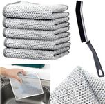 Maplekart 5-Pack Non Scratch Dish wash Cloths for Kitchen & Crevice Groove Dust Cleanning Brush | Scrubber Dish Cloth for Utensils | Reusable Sponge Mesh Wire Cloth | Metal Wire Cleaning Cloth