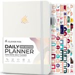 Clever Fox Daily Planner 2nd Edition – Undated Time Block Task Organizer with Hourly Schedule & To-do list – A5, 6 Months (White)