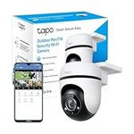 Tapo 1080p Full HD Outdoor Pan/Tilt Security Wi-Fi Camera, 360° Motion Detection, IP65 Weatherproof, Night Vision, Cloud &SD Card Storage, Works with Alexa&Google Home (Tapo C500) White