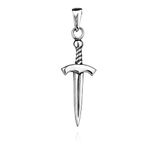 Sword Pendant Sterling Silver 925 Dagger Necklace Charm Minimalistic Unisex Handmade Jewelry