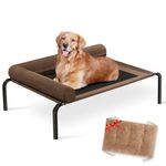 ROMROL 2 in1 Elevated Dog Bed, Raised Dog Cots Beds for Large Dogs with Bolster, dog mat, Breathable Mesh, Chew Resistant Dog Bed, Proof Portable Pet Cot, 42 inches