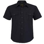 Coevals Club Men's Western Cowboy Short Sleeve Pearl Snap Casual Button Down Up Work Shirts(4# Black L)