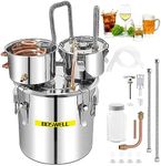 Boswell 13.2Gal / 50L Alcohol Still with Circulating Pump, Copper Tube and Dual Display Thermometer,Stainless Steel Alcohol Distiller Kit for DIY Wine,Distilling Water, Essential Oils,Home Brewing Set