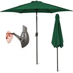 SUNMER 2.7M Green Parasol Garden Umbrella Sun Shading |Water Repellent Polyester 180 g/m² (UV 30+)| Easy to Open and Close Crank Mechanism | Pole Width ø 38 mm (Excl. Base)