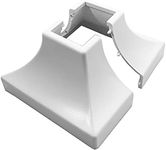 Simshoe Deck Post Base Cover – Durable, Snap-Together Shoe Base Instantly Transforms Hand & Stair Rail Feet – Porch, Stair & Deck Brackets Cover – UV-Resistant ABS Plastic (White)
