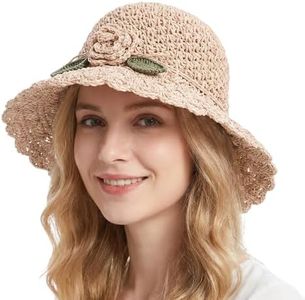 Straw Hats for Women, 2026 New Beach Sun Straw Hats for Women, Womens Summer Hats for Vacation Travel (Pink)