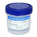 Medsor Impex Urine Sample Collector Specimen Plastic Container Sterile 30ml (50 Pcs.) - Blue