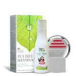 Tea Tree Natural Anti Lice and Nits Shampoo 100 ml with Steel Lice and Nit's Removal Comb, Spiral Micro-Grooved Teeth for Kids | women | men