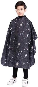 Kids Haircut Barber Cape Cover for Hair Cutting, Styling and Shampoo SW059 Black Space Printing