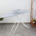 Kuber Industries 42 Inch Ironing Board with Small Board|Ironing Stand for Clothes|Press Table for Home (Grey)