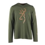 Browning Men's Long Sleeve T-Shirt, Soft Jersey Fabric Signature Buckmark Tee, Logan 2.0 (Rifle Green), Medium