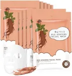 10Pack Sheet Face Masks Skincare for All Skin Types, Moisturizing Hydrating Face Masks Suitable for Sensitive Skin, Red Ginseng Face Masks for Wrinkles, Fine-Lines, Firmness and Elasticity
