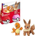 MEGA Pokémon Action Figure Building Toys Set, Poké Ball 2-Pack, Charmander and Eevee with 40 Pieces, for Kids