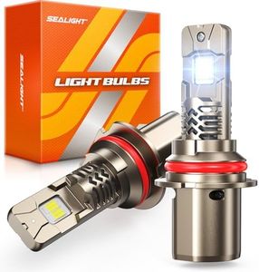 SEALIGHT 9004/HB1 LED Bulb, 1000% 50000LM Super Bright, 1:1 Mini Size No Adapter Required, 6500K White, 9004 LED Bulbs with 70000Hrs Lifespan IP68 Waterproof, Plug and Play, Pack of 2