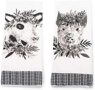 Paños de cocina adornados con animales de granero