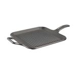 Lodge P12SGR3 12-Inch Pro-Logic Pre-Seasoned Cast Iron Square Grill Pan (Black)