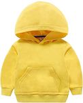 ZJXC Baby Toddler Kid Boy Girl Solid Casual Pocket Hoodie Sweatshirt Pullover (Yellow,2T)