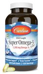 Carlson Labs Super Omega-3 Gems, Fish Oil, 1200mg, 250 Softgels