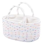 Meozhy Cotton Rope Baby Diaper Caddy Organizer Colored Nursery Storage Bin Basket Baby Diaper Storage for Changing Table Car Travel Baby Shower Gifts Newborn Essentials Registry