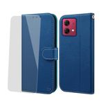 NP-Caser Case for Motorola Moto G84 5G Premium PU Leather Wallet Case [Stand Function] Cover Compatible with Motorola Moto G84 5G, Blue