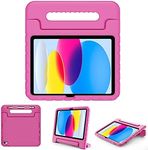 ProCase Kids Case for iPad 10th Generation 10.9 Inch 2022 with Pencil Holder, iPad 10 Cover Shockproof Stand with Convertible Handle Light Weight Kids Friendly Case for Boys Girls Toddlers -Pink