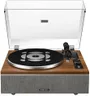 QLEARSOUL ONE-S Vinyl Record Player with Bluetooth Input/Output, All-in-One Vintage Turntable Built in Speakers, Phono Preamp & DSP, AT-3600L Cartridge, 33/45 RPM (Walnut)