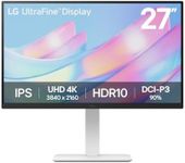 LG UltraFine Monitor 27US550 - 4K UHD IPS 27 inch, 60Hz, 5ms, DCI-P3 90%, 10bit, HDR10, Flicker safe & Reader Mode, Smart Energy Saving, Height-Tilt-Pivot-Swivel Adjustment, DP1.4, HDMI, White