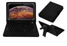 Acm USB Keyboard Case Compatible with Xtouch 4g Tablet 10.1 Tablet Cover Stand Study Gaming Direct Plug & Play - Black